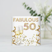 Invitation 50 Fabulux Anniversaire Champagne Doré (Debout devant)