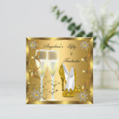 Invitation 50 & Fantastic Champagne Heels Gold Snowflakes (Debout devant)