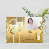Invitation 50 & Fantastic Elegant Champagne Chaussures Gold P (Debout devant)