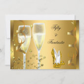 Invitation 50 & Fantastique Elegant Champagne Heels Gold (Devant)
