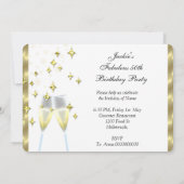 Invitation 50 & Fantastique Élégant Champagne Talons Dorés Ph (Dos)