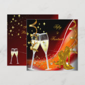 Invitation 50 & Fantastique Or Rouge Orange (Devant / Derrière)