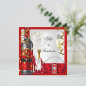 Invitation 50 & Fantastique Red White Gold fête d'anniversair (Debout devant)