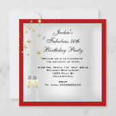 Invitation 50 & Fantastique Red White Gold fête d'anniversair (Dos)