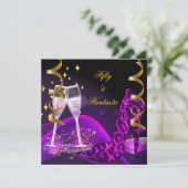 Invitation 50 & Fantastiques chaussures léopard doré violet (Debout devant)