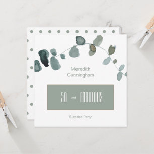 Invitation 50 & Merveilleux Sage Simple Anniversaire Carré