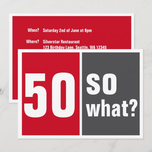 Invitation 50 na und? (Devant / Derrière)