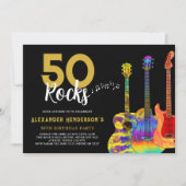 Invitation 50 Rocks Anniversaire Guitares (Devant)