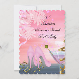 Invitation 50 talons hauts à cocktail rose fabuleux pour fête