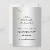 Invitation 50 Turquoise Soie Gold Anniversaire (Dos)