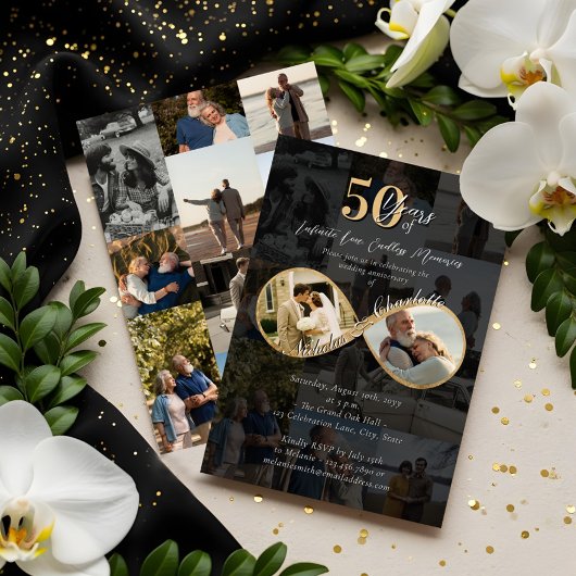 Invitation 50 Years Love Infinity Photo Collage Anniversary
