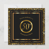 Invitation 50e année d'or avec Motif léopard (Devant)