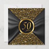 Invitation 50e année d'or avec satin noir (Devant)