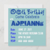 Invitation 50e anniversaire (Dos)