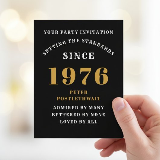 Invitation 50e anniversaire 1976 Noir Or