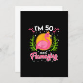 Invitation 50e anniversaire 50 ans flambant Dames flamingo (Devant / Derrière)