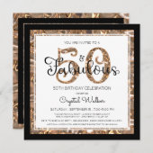 Invitation 50e anniversaire 50 ET FABULOUS Élégant script (Devant / Derrière)