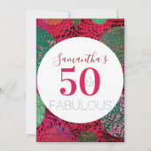 Invitation 50e anniversaire 50 et Fabulous Parti unique (Devant)