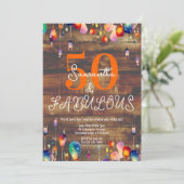 Invitation 50e anniversaire 50 et lumières fabuleuses Rustiqu (Debout devant)