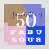 Invitation 50e anniversaire 50 fabuleuse fête d'anniversaire (Devant / Derrière)