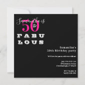 Invitation 50e anniversaire 50 fabuleuse fête d'anniversaire  (Dos)