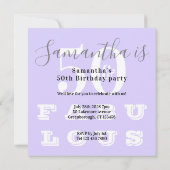 Invitation 50e anniversaire 50 fabuleuse fête d'anniversaire  (Dos)