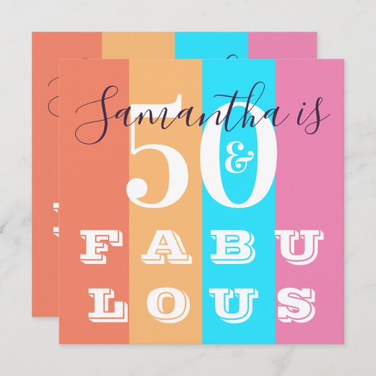 Invitation 50e anniversaire 50 Fabuleuse fête moderne en band (Devant / Derrière)