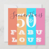 Invitation 50e anniversaire 50 Fabuleuse fête moderne en band (Devant)