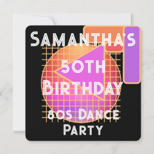 Invitation 50e anniversaire 80s Dance Party Anniversaire
