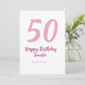 Invitation 50e anniversaire ajouter nom date année rose rouge (Debout devant)