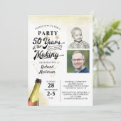 Invitation 50e anniversaire année rétro dans la fabrication d (Debout devant)