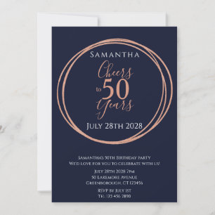 Invitation 50e anniversaire applaudit 50 ans Rose de la Marin