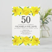 Invitation 50e anniversaire Aquarelle Daffodil Party Invitati (Debout devant)