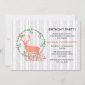 Invitation 50e anniversaire aquarelle rustique Boho renne (Devant)