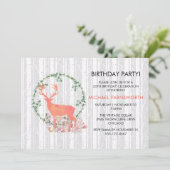Invitation 50e anniversaire aquarelle rustique Boho renne (Debout devant)