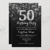 Invitation 50e anniversaire - Argent noir (Devant / Derrière)