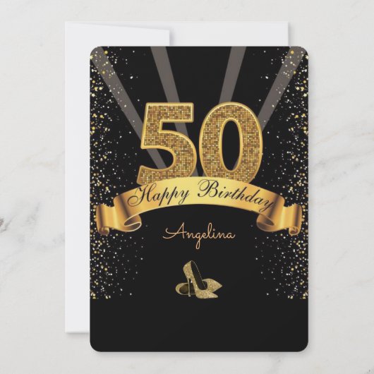 Invitation 50e anniversaire Art déco design 1920's Lady in Re (Dos)