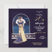 Invitation 50e anniversaire Art déco fête (Devant)