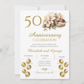 Invitation 50e anniversaire avec anneaux (Devant)