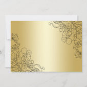 Invitation 50e anniversaire avec photo - Florale Or (Dos)