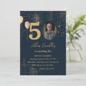 Invitation 50e anniversaire ballons et feux d'artifice (Debout devant)