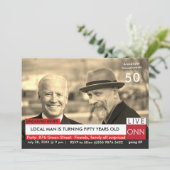 Invitation 50e anniversaire Biden Mens Funny TV News Invitati (Debout devant)