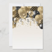 Invitation 50e anniversaire Black Gold Balloon Arch Party (Dos)