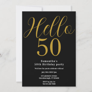 Invitation 50e anniversaire Black Gold Chic Anniversaire