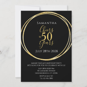 Invitation 50e anniversaire Black Gold encourage à la fête de