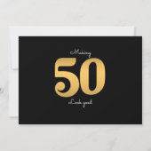 Invitation 50e anniversaire Black Gold Modèle photo Invitatio (Dos)