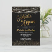 Invitation 50e anniversaire Black Gold Parties scintillant la (Debout devant)