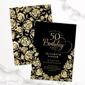 Invitation 50e anniversaire Black Gold Roses