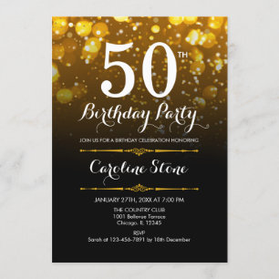 Invitation 50e anniversaire - Black White Gold