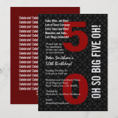 Invitation 50e anniversaire Black White Red BIG CINQ OH! W148 (Devant / Derrière)